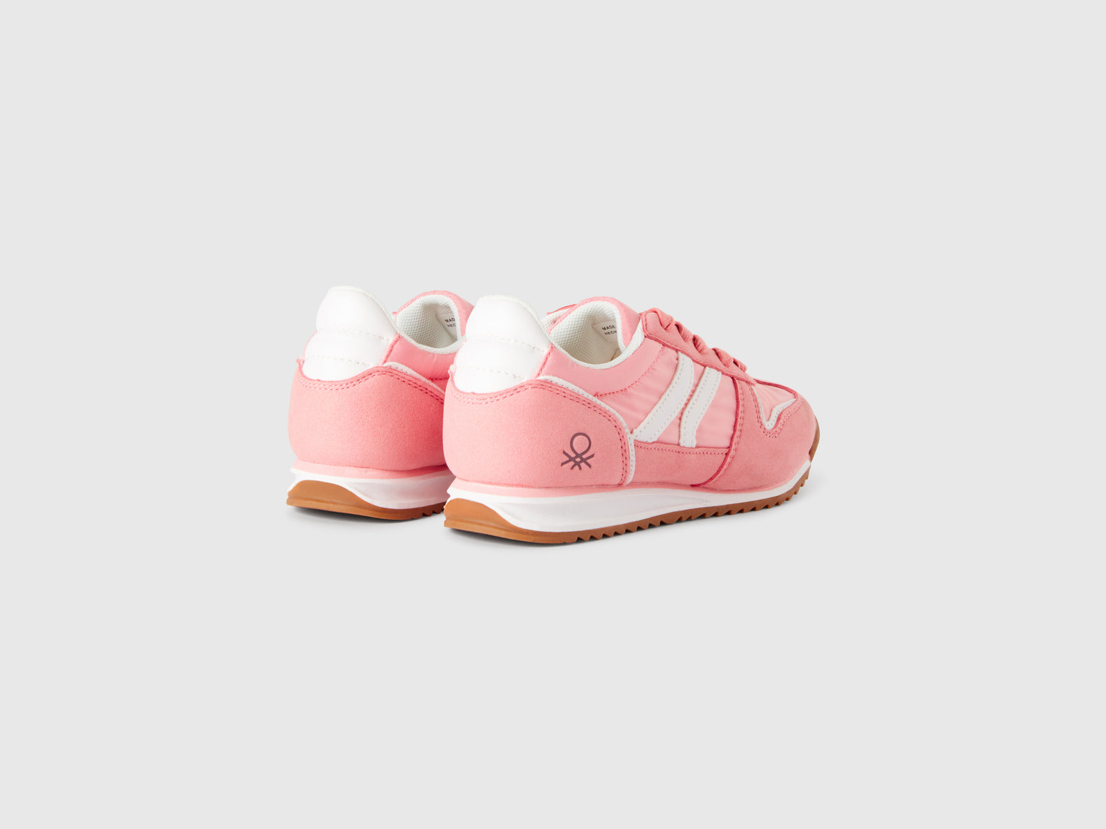 Sneakers in nylon e tessuto scamosciato da bambino rosa 2 | Benetton Outlet
