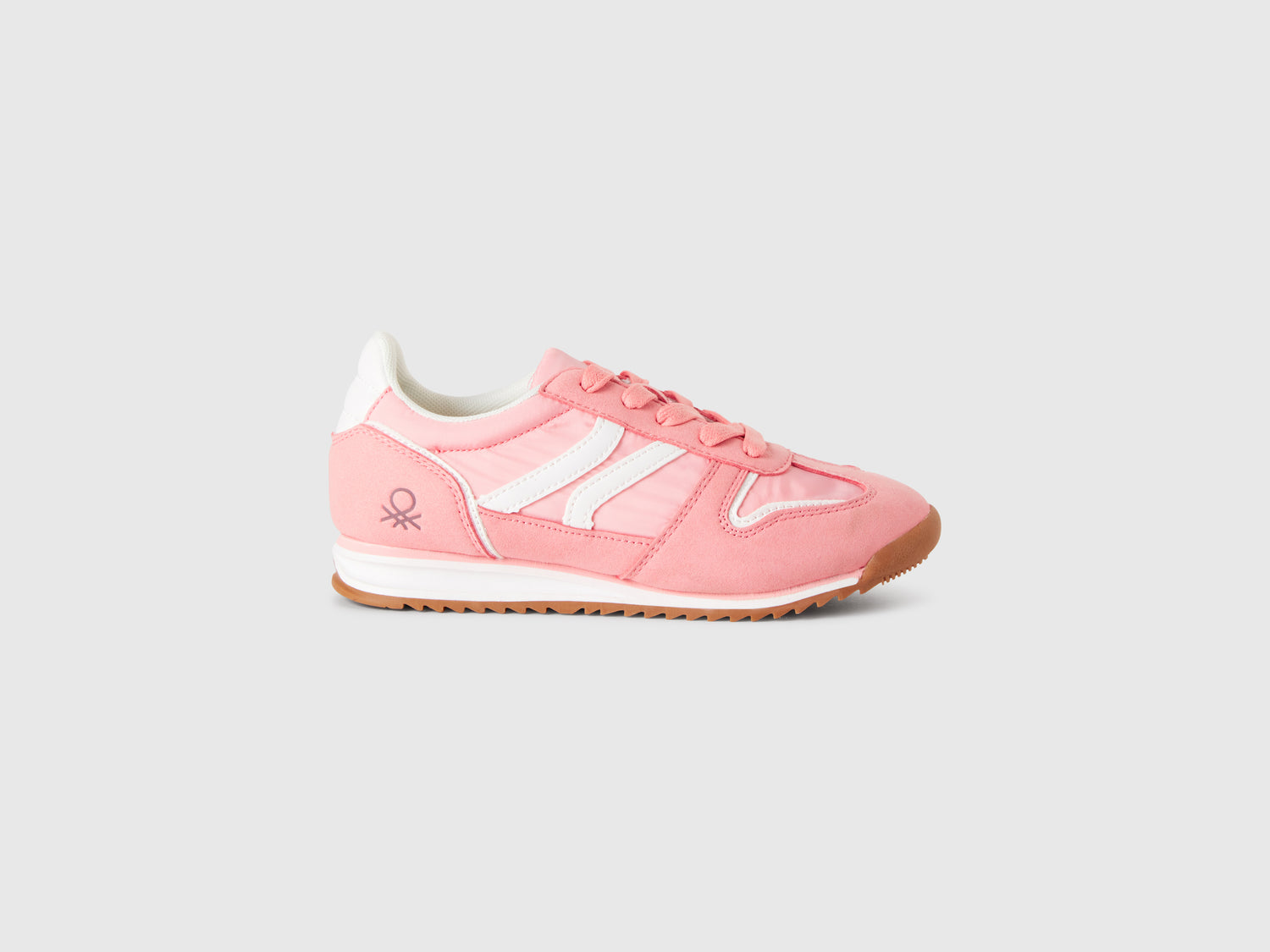 Sneakers in nylon e tessuto scamosciato da bambino rosa | Benetton Outlet