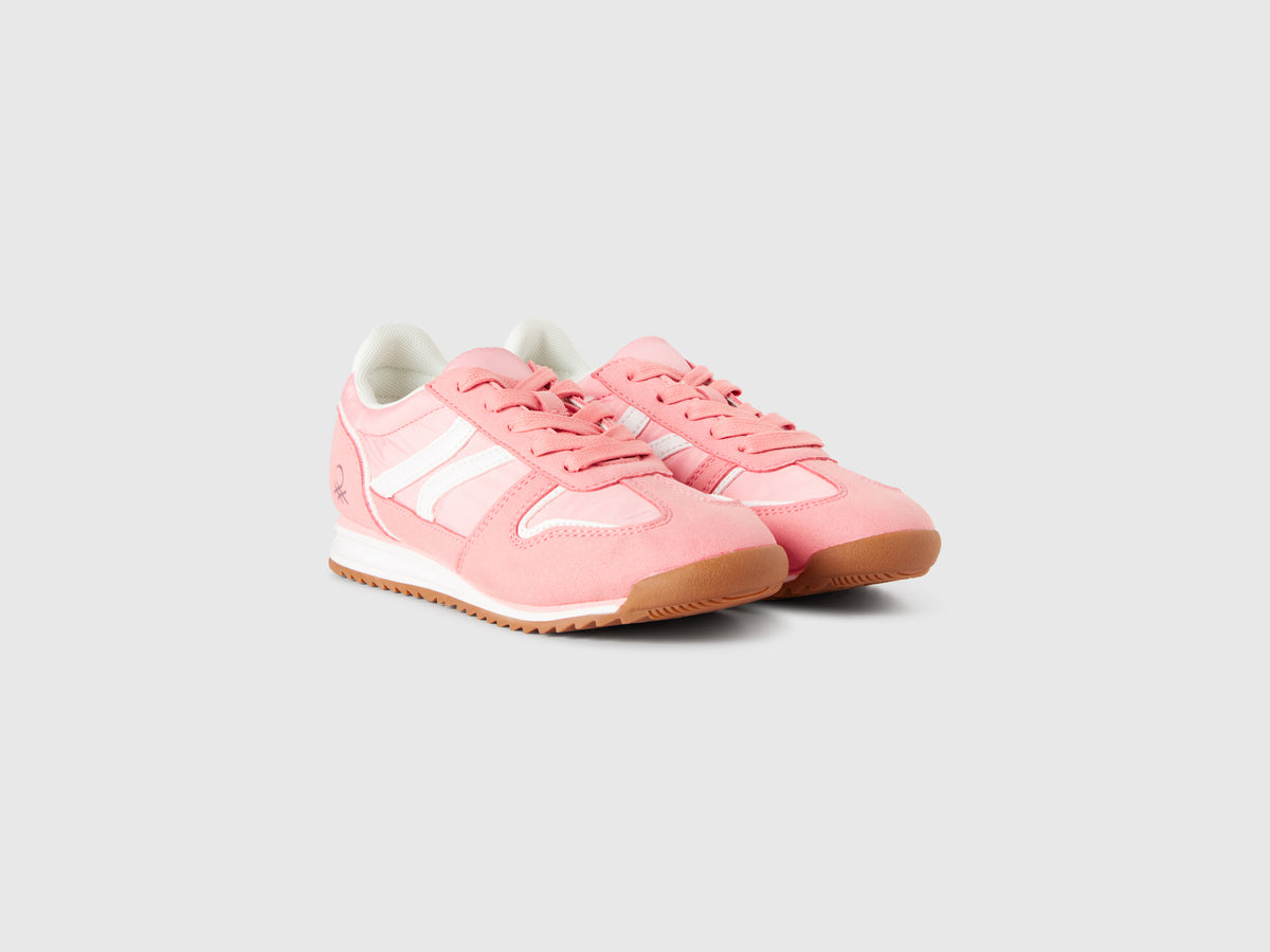 Sneakers in nylon e tessuto scamosciato