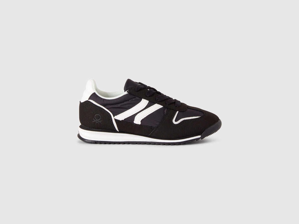 Sneakers in nylon e tessuto scamosciato