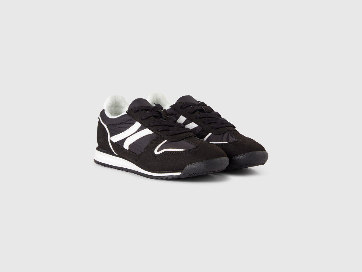 Sneakers in nylon e tessuto scamosciato