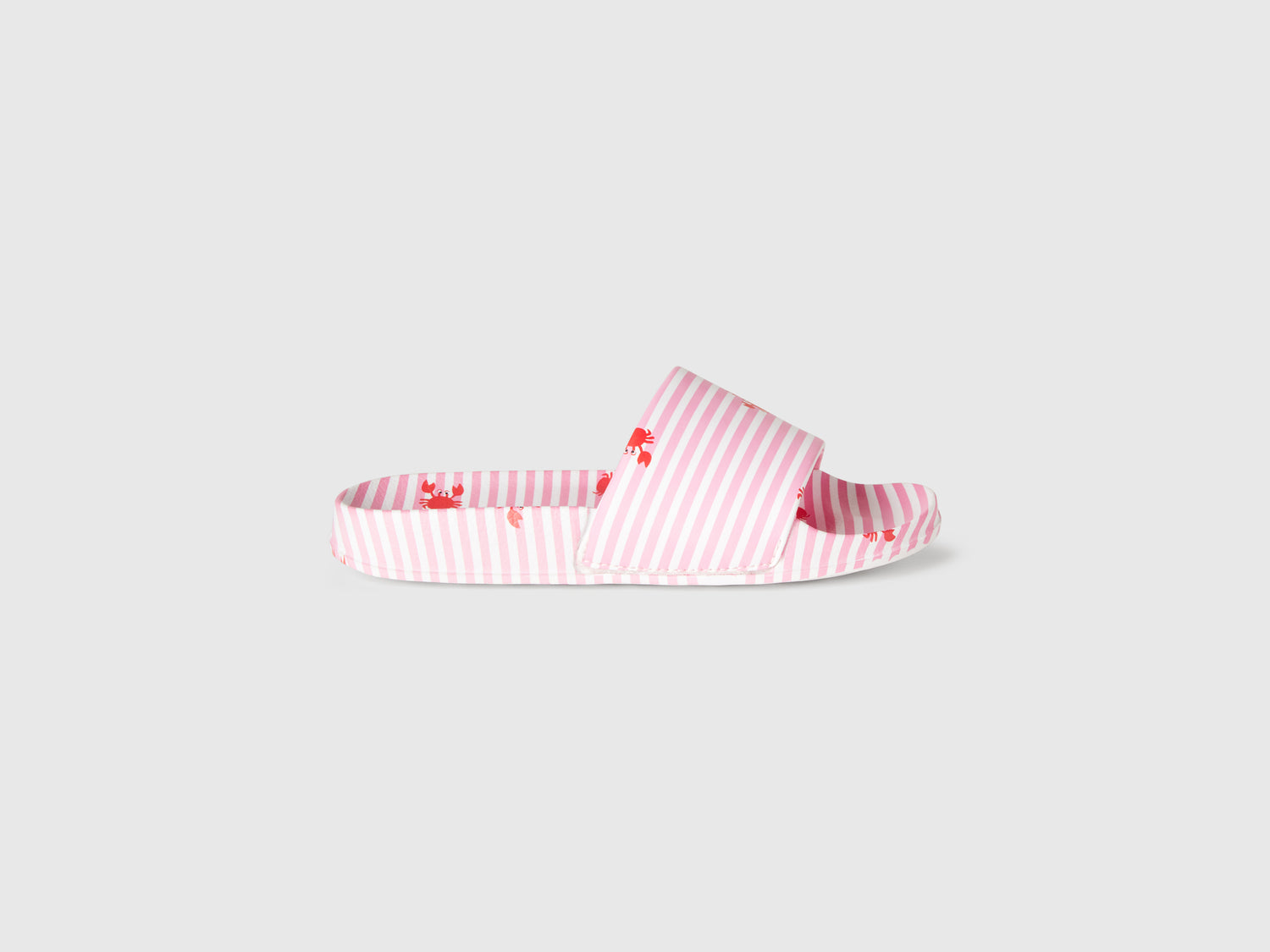 Ciabatte a righe da bambino rosa | Benetton Outlet