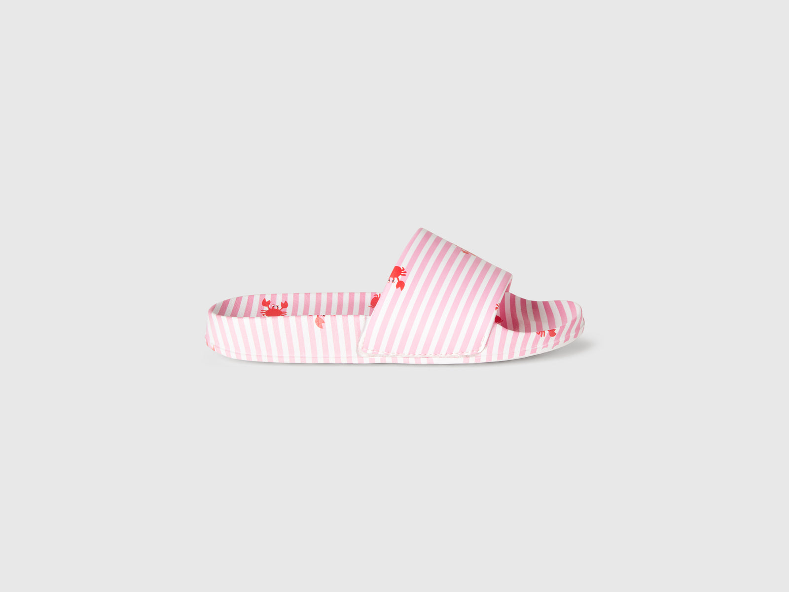 Ciabatte a righe da bambino rosa | Benetton Outlet