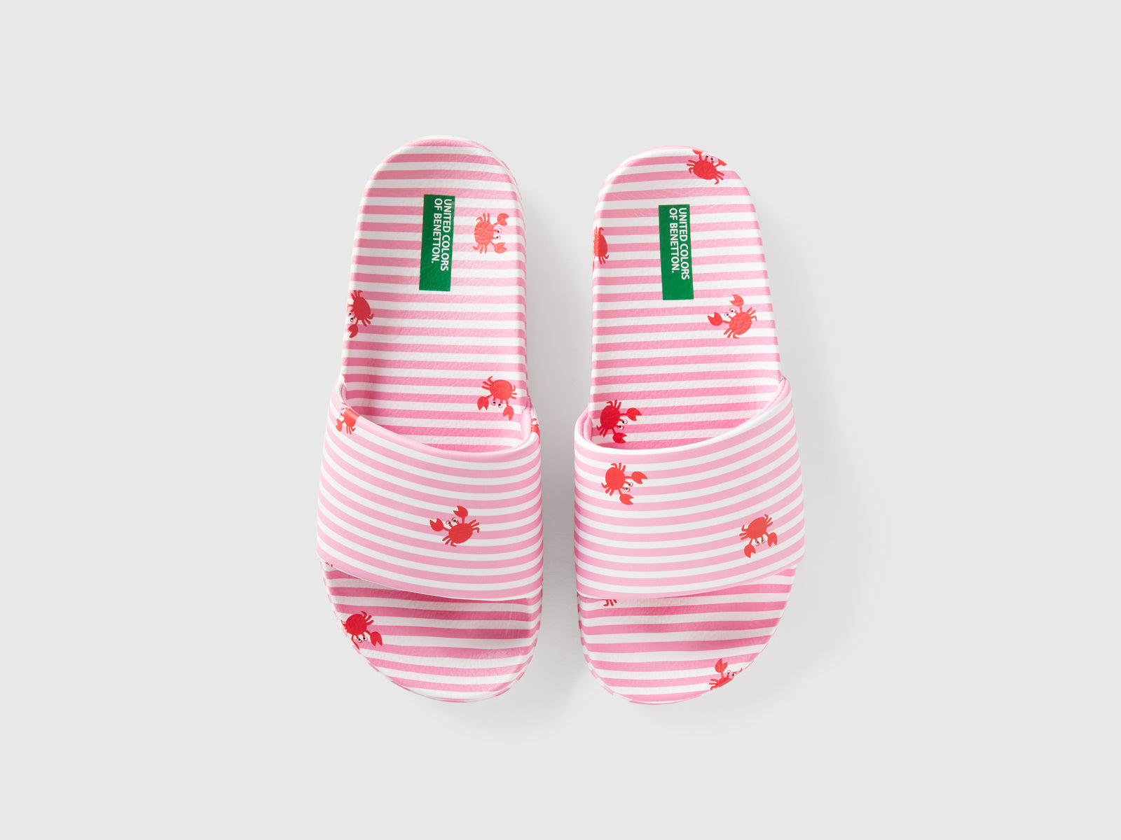 Ciabatte a righe da bambino rosa 4 | Benetton Outlet