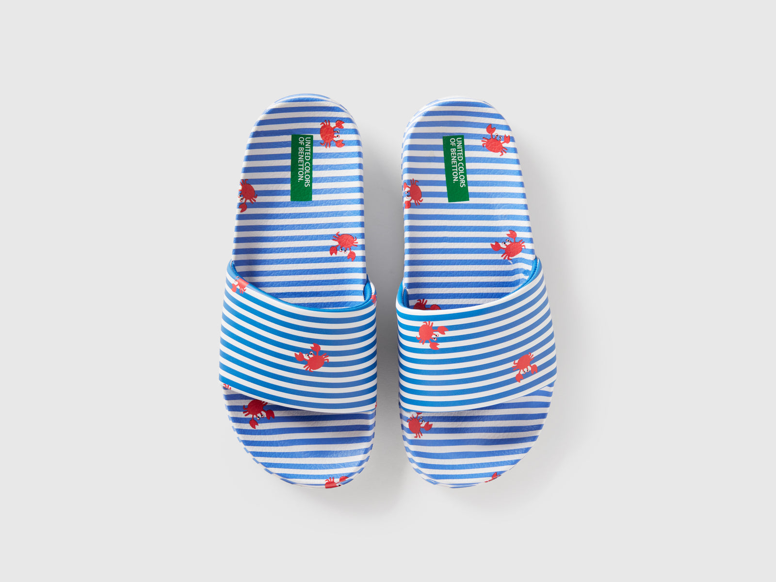Ciabatte a righe da bambino blu 4 | Benetton Outlet