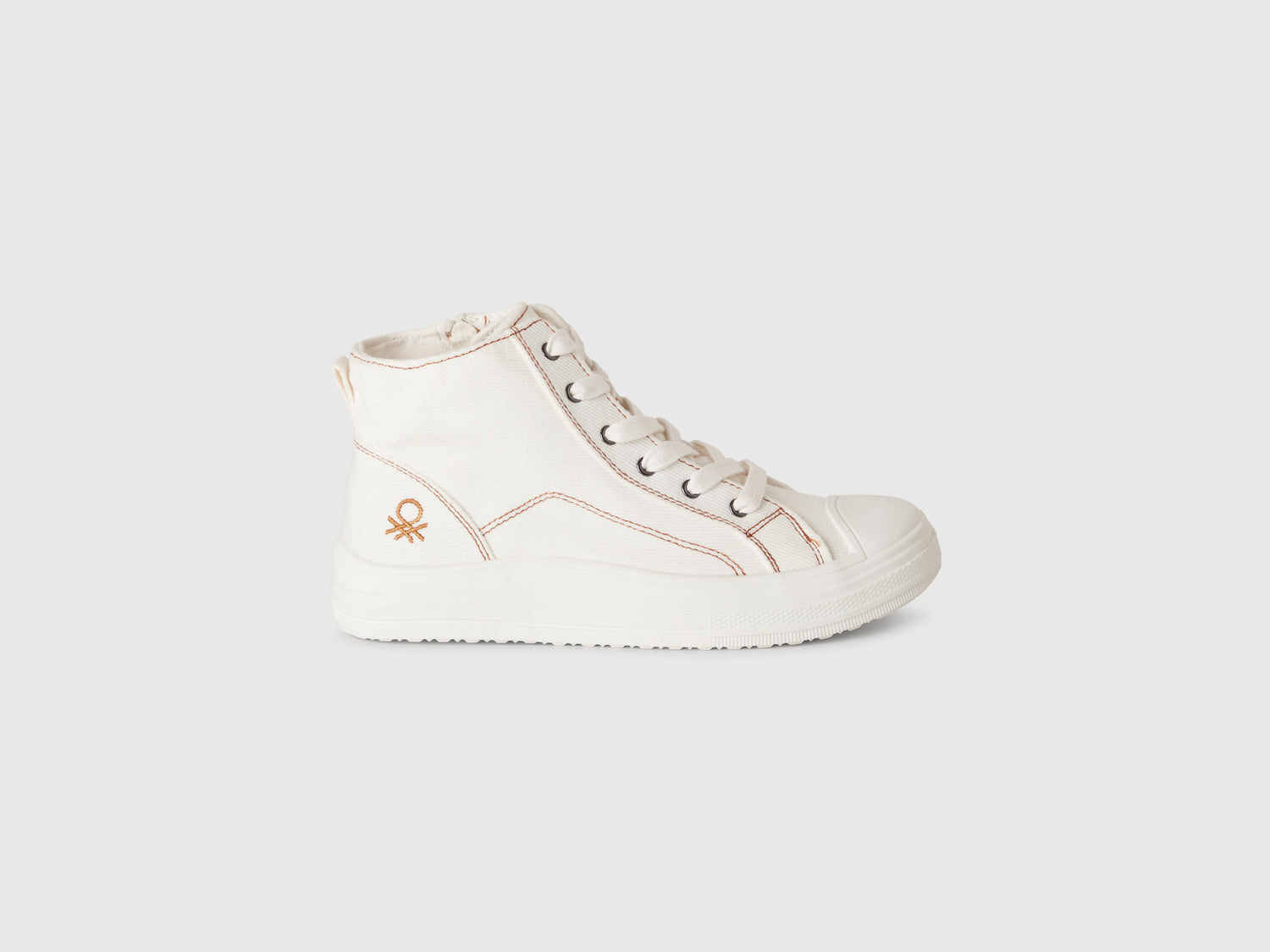 Sneakers alte effetto denim da bambino bianco | Benetton Outlet