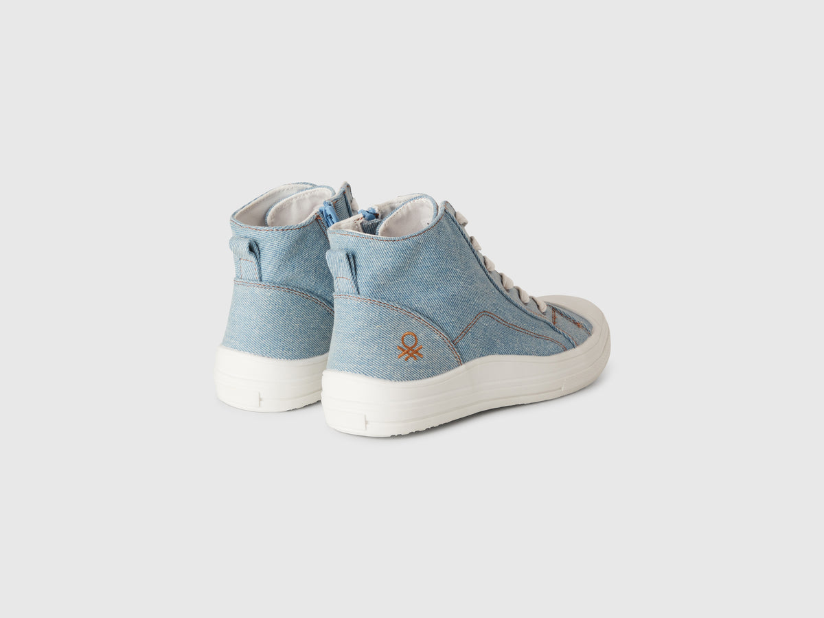 Sneakers alte effetto denim