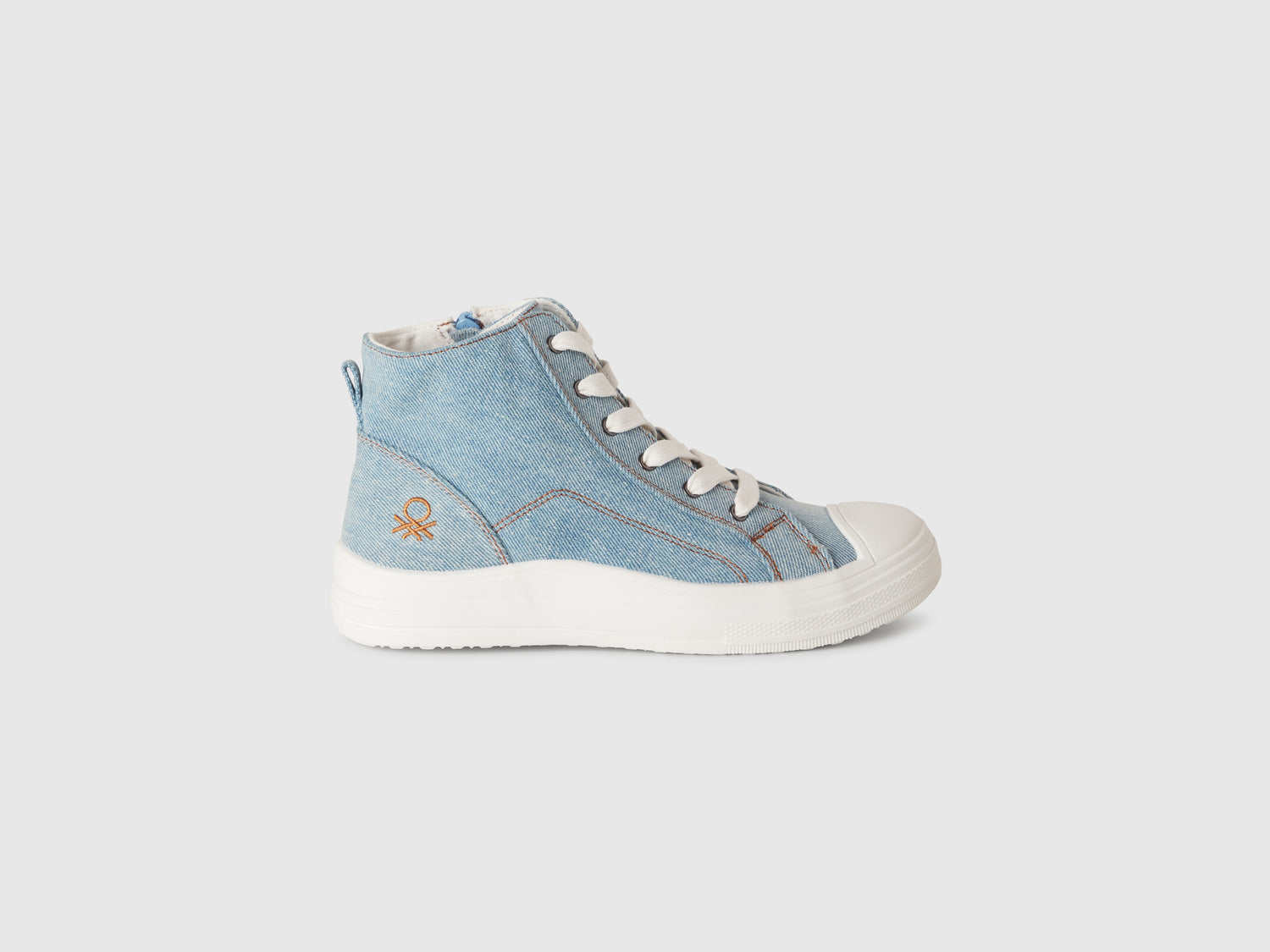 Sneakers alte effetto denim da bambino azzurro | Benetton Outlet