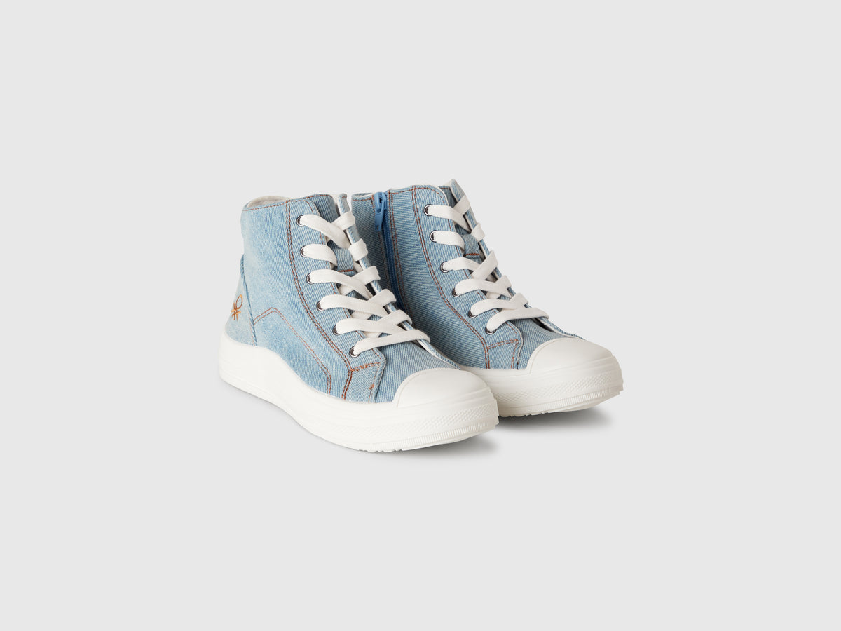 Sneakers alte effetto denim