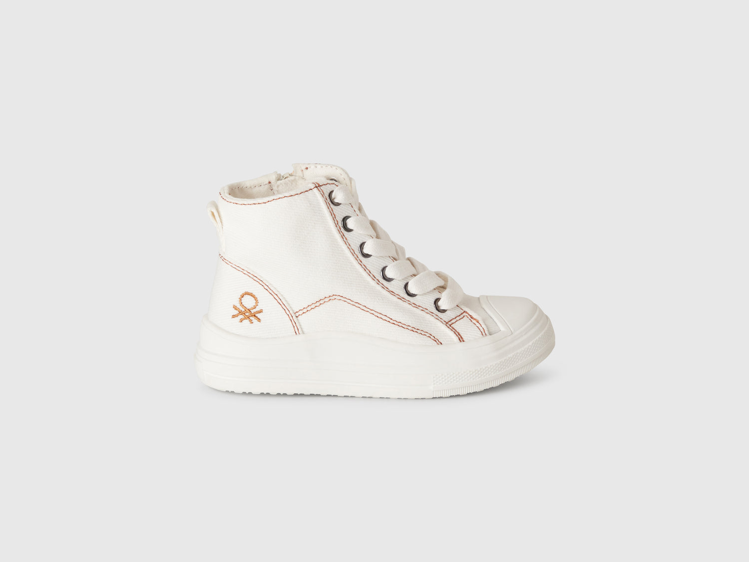 Sneakers alte effetto denim da bimbo bianco | Benetton Outlet