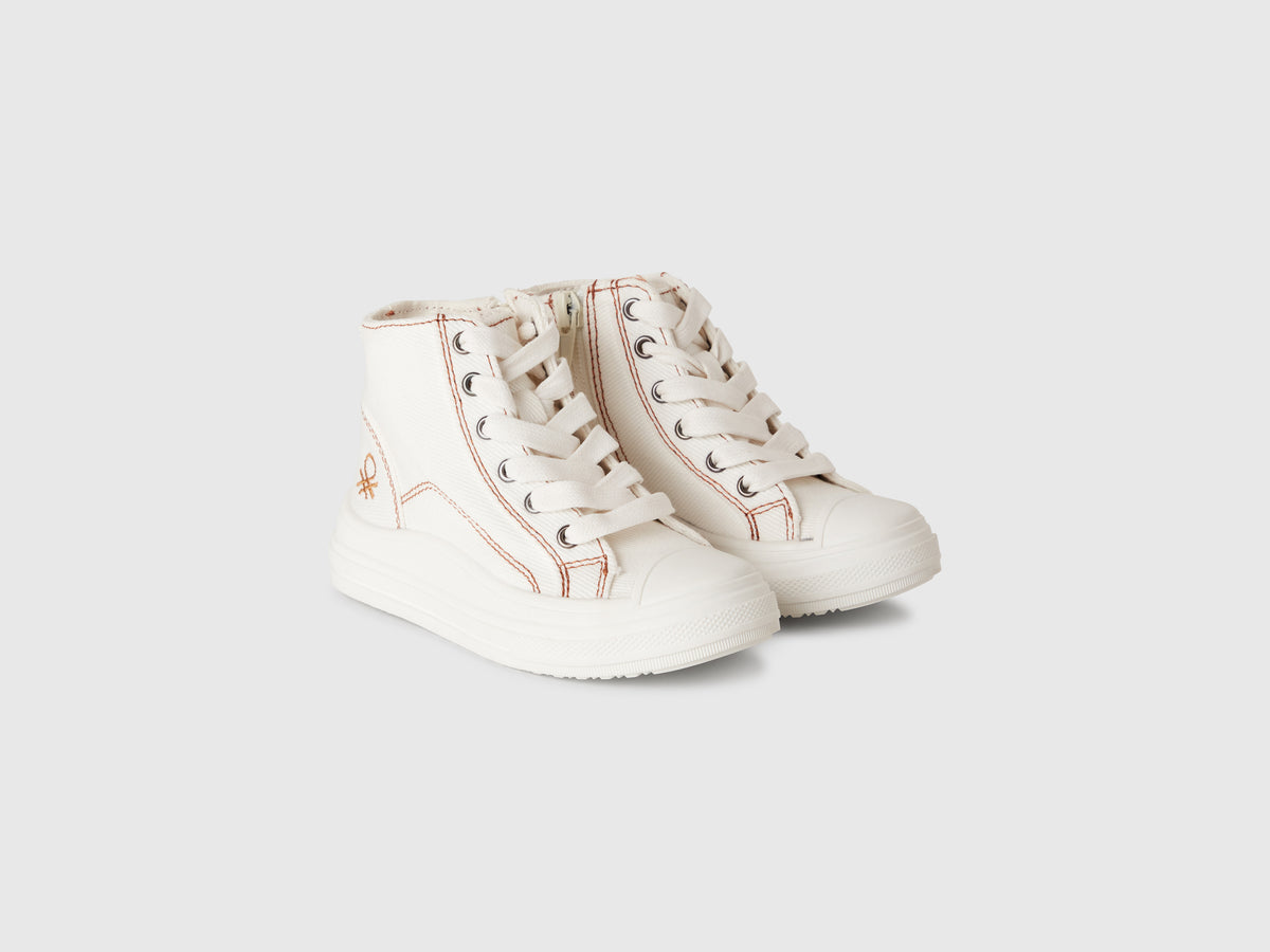 Sneakers alte effetto denim