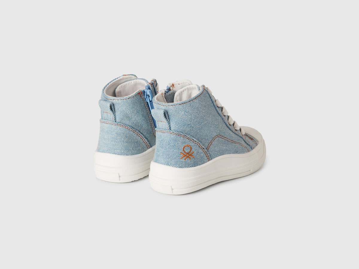 Sneakers alte effetto denim