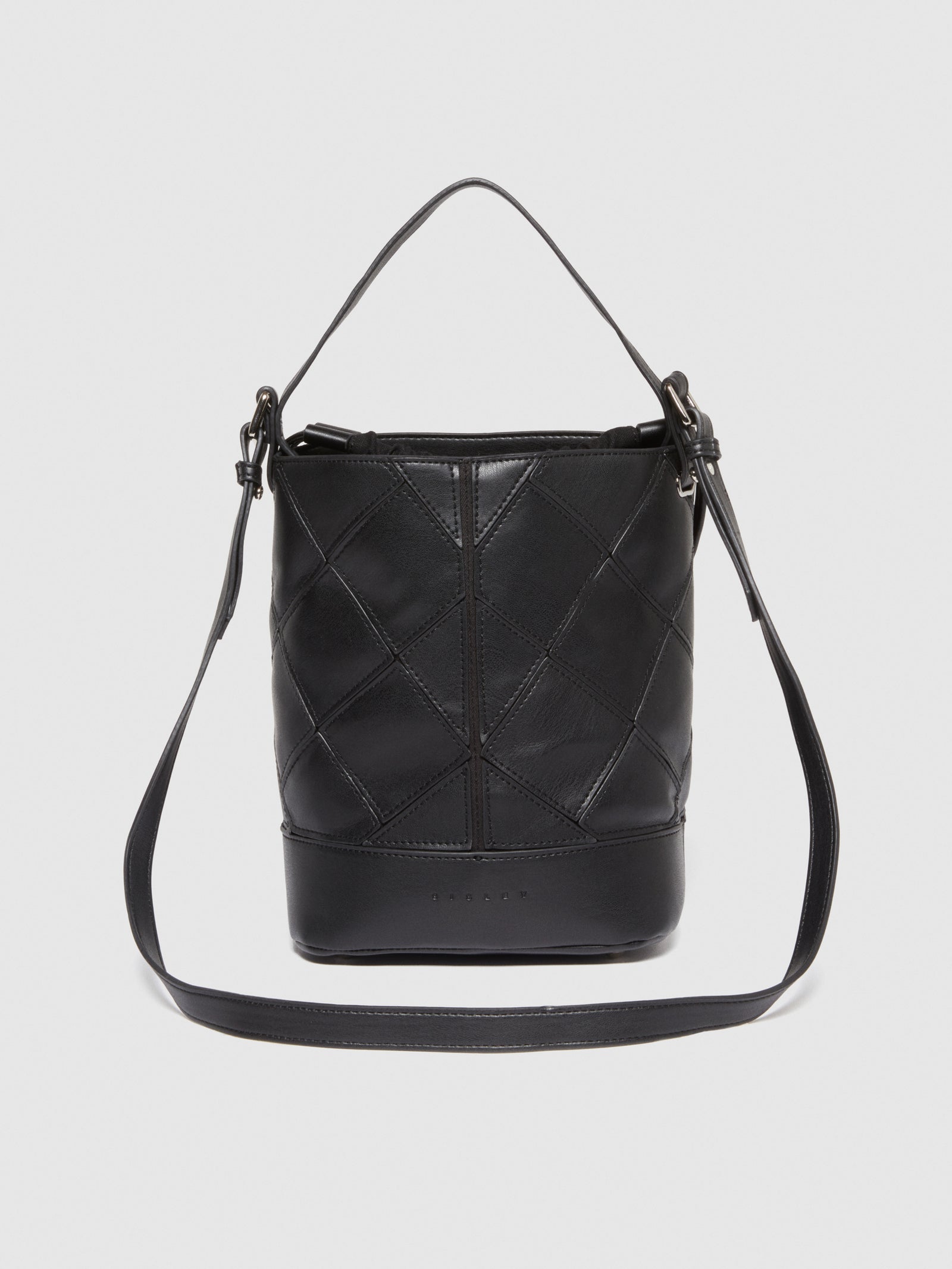 Bolso tipo cubo con efecto tejido da donna nero 2 | Sisley Outlet
