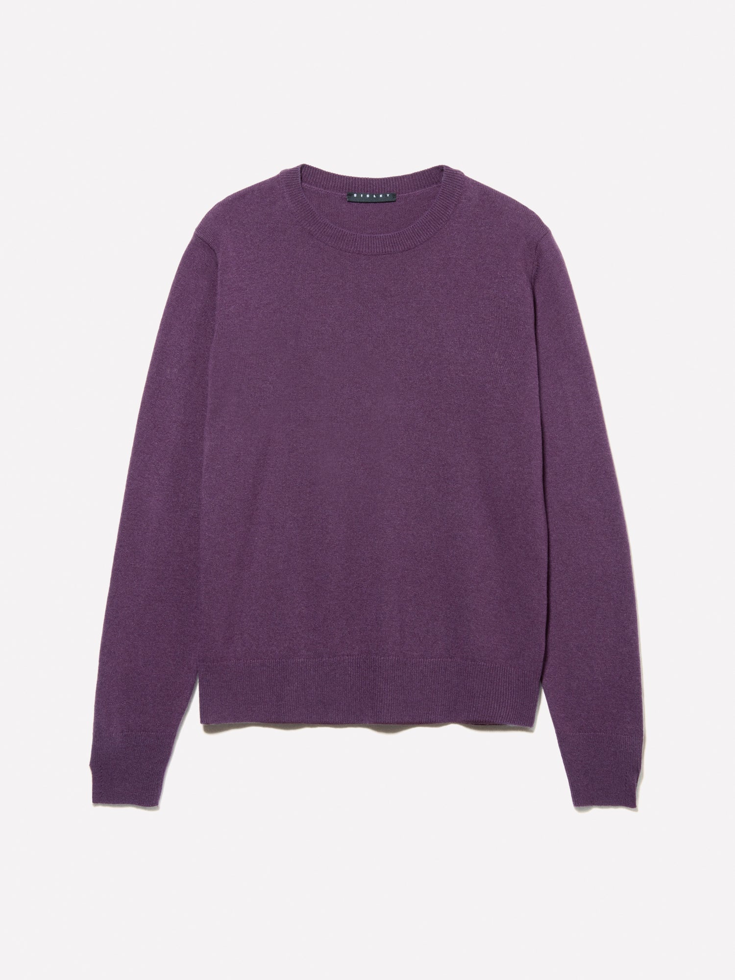 Maglia girocollo regular fit da donna prugna | Sisley Outlet