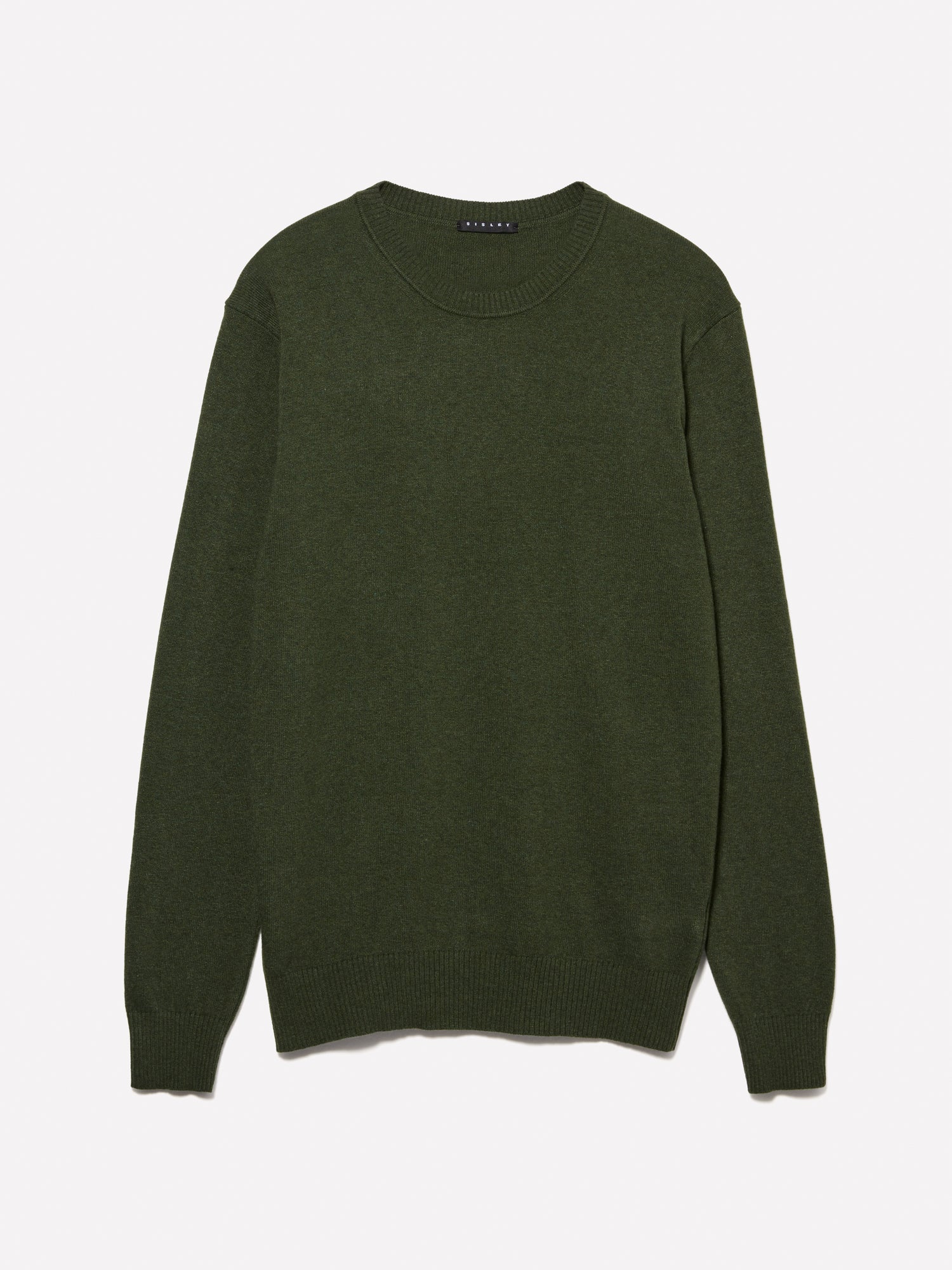 Maglia girocollo regular fit verde da uomo verde militare | Sisley Outlet