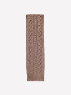 Sciarpa marrone in maglia di misto lana