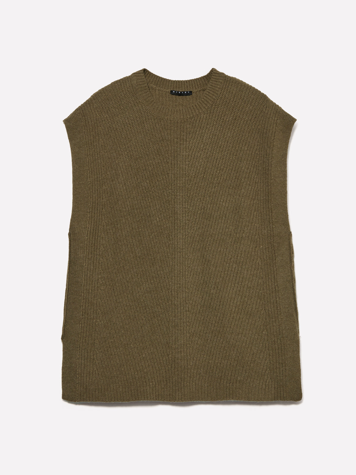 Gilet verde oliva in maglia