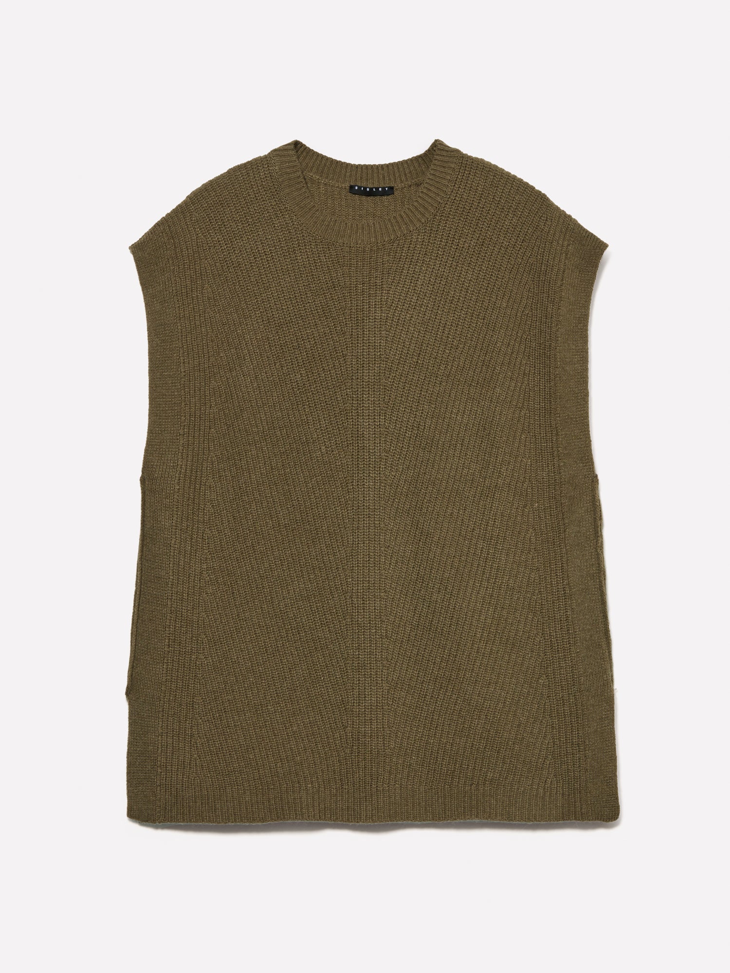 Gilet verde oliva in maglia da donna verde militare | Sisley Outlet