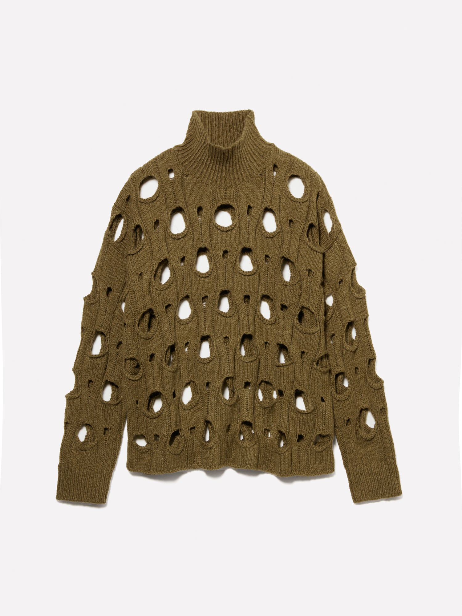 Maglia traforata da donna verde militare | Sisley Outlet