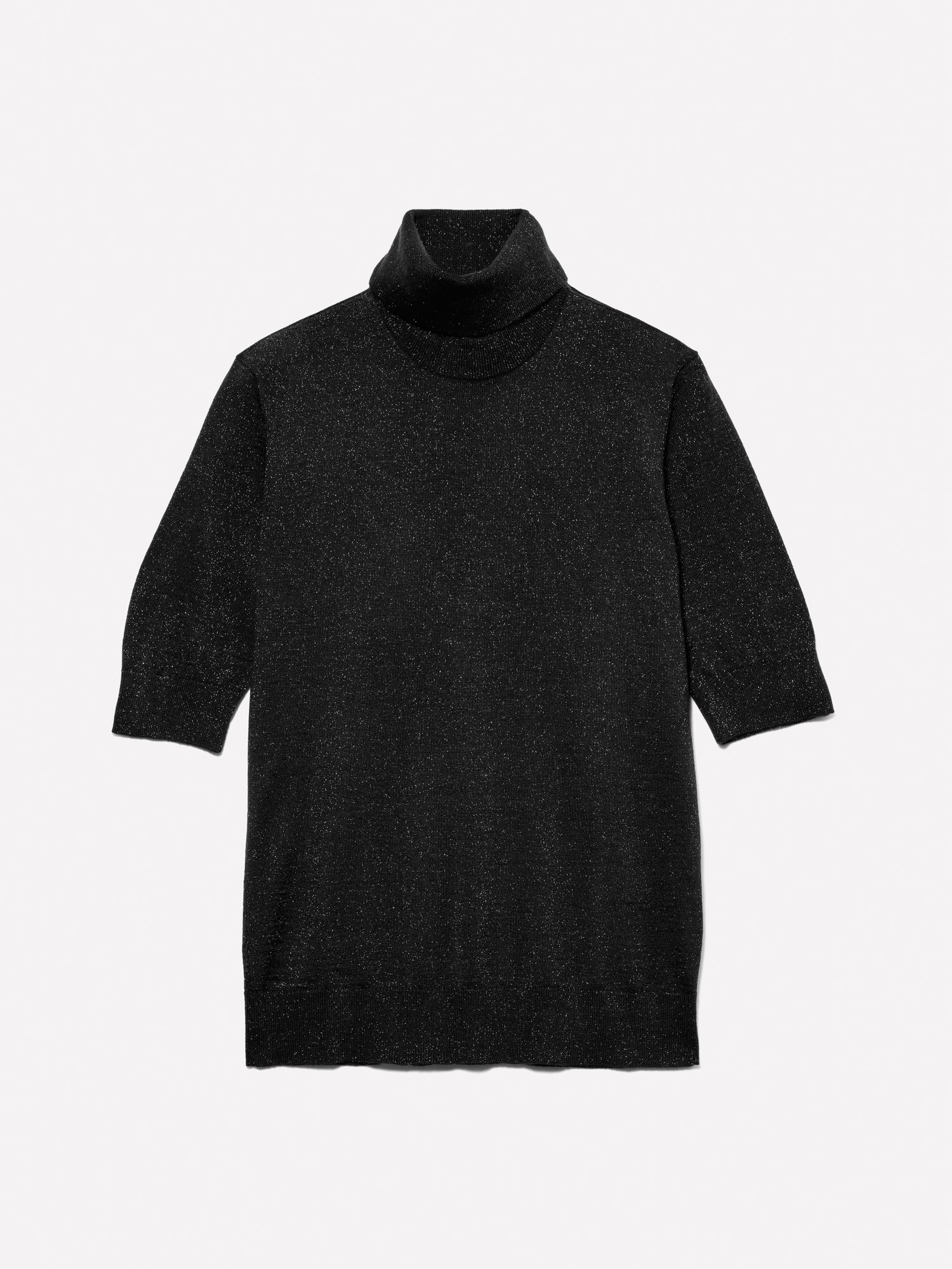 Dolcevita a maniche corte da donna nero | Sisley Outlet