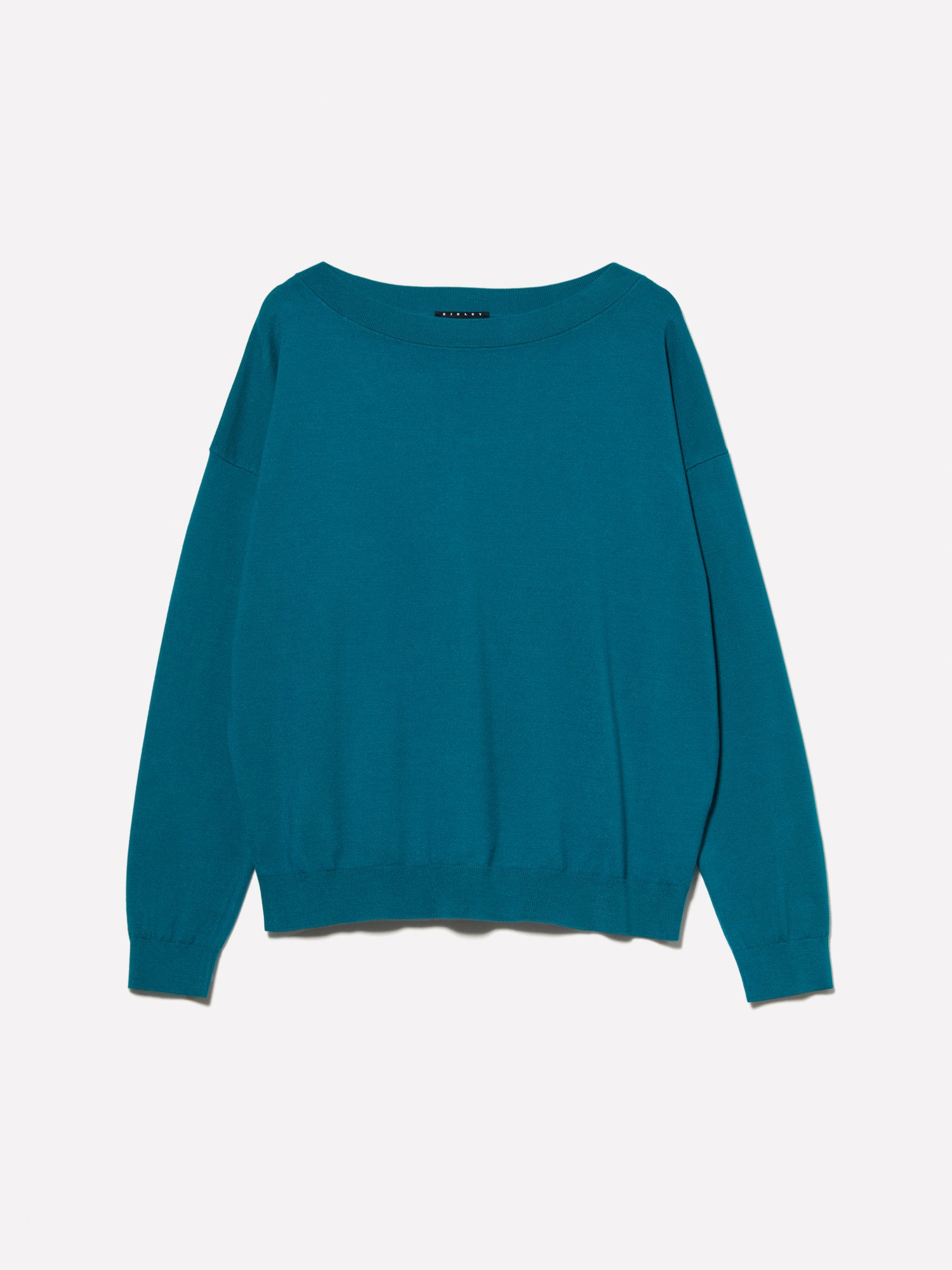 Maglia con scollo a barca da donna verde ottanio | Sisley Outlet