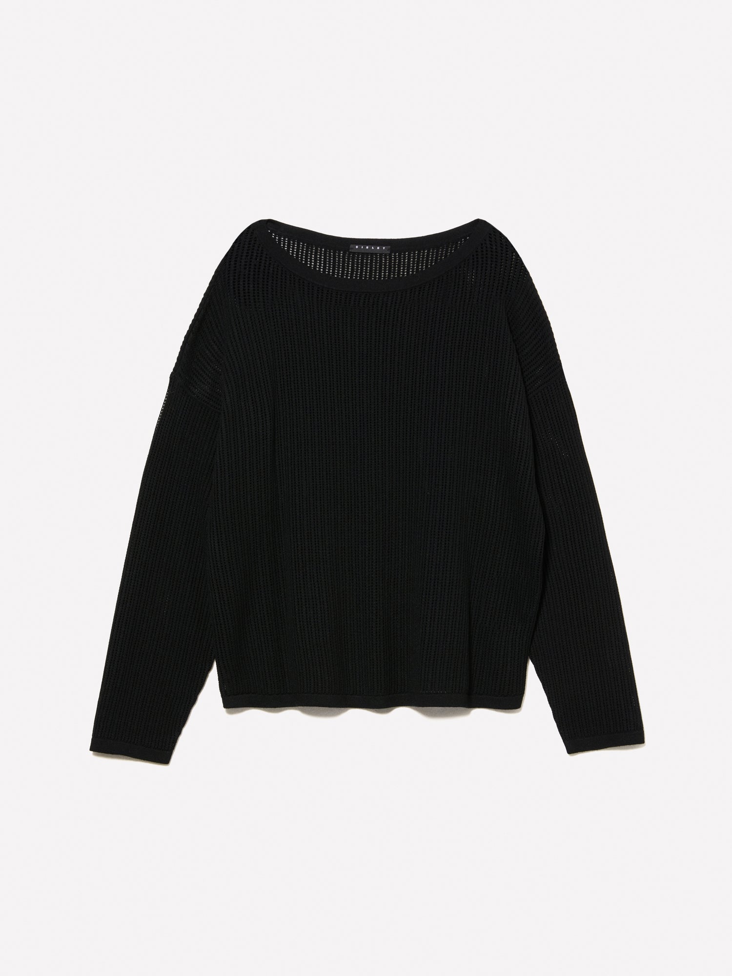 Maglia over con scollo a barca da donna nero | Sisley Outlet
