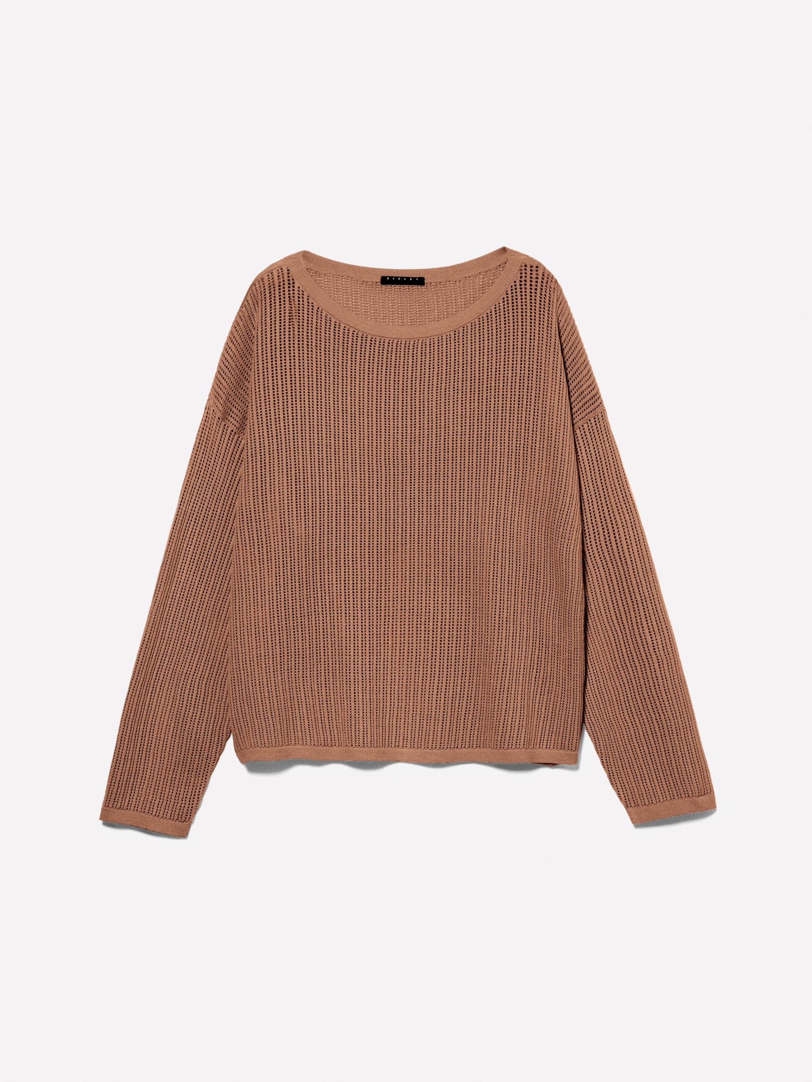 Maglia over con scollo a barca da donna cammello | Sisley Outlet