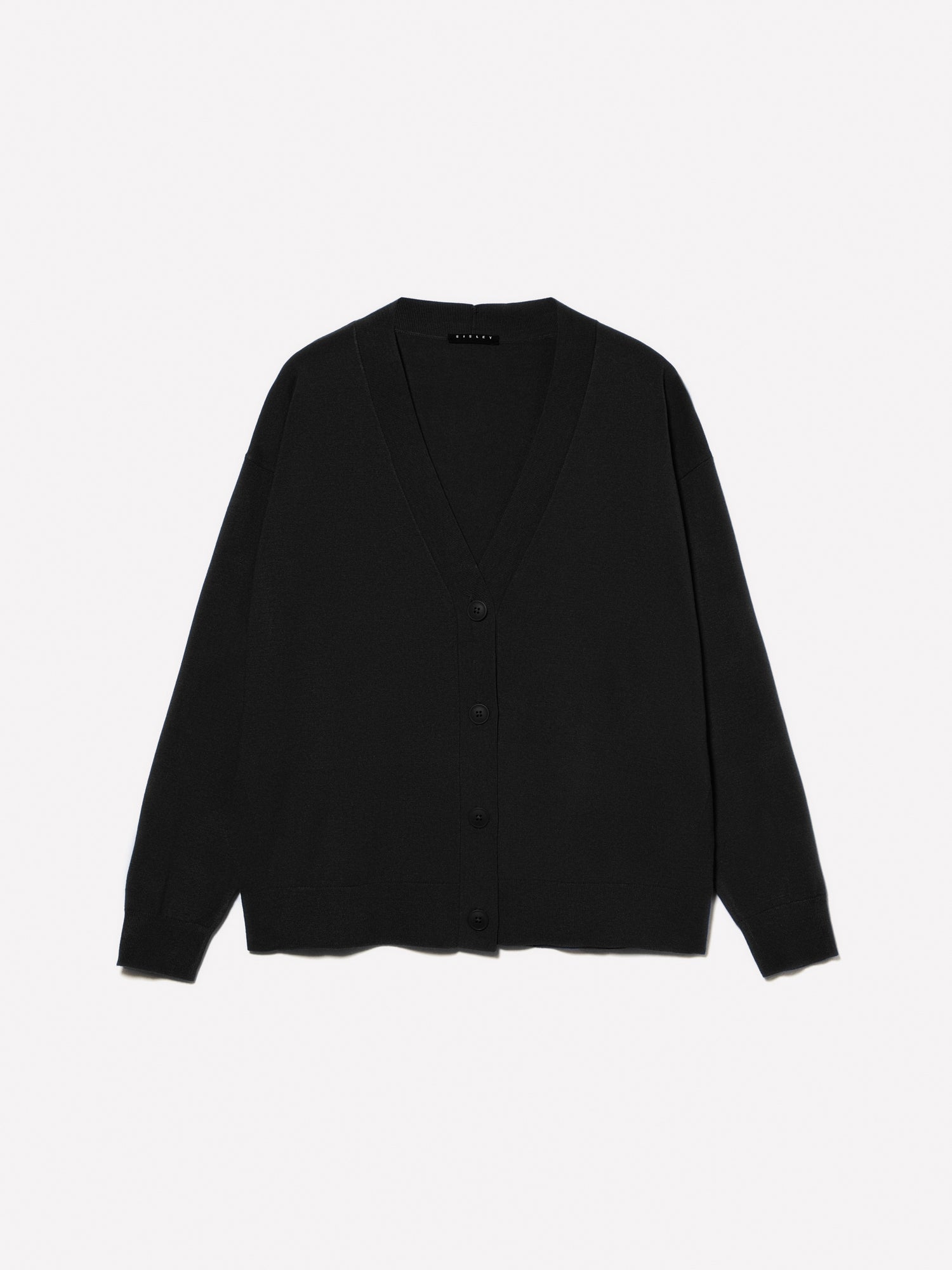 Cardigan con scollo a V da donna nero | Sisley Outlet