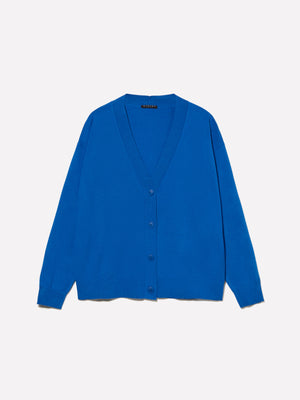 Cardigan blu con scollo a V