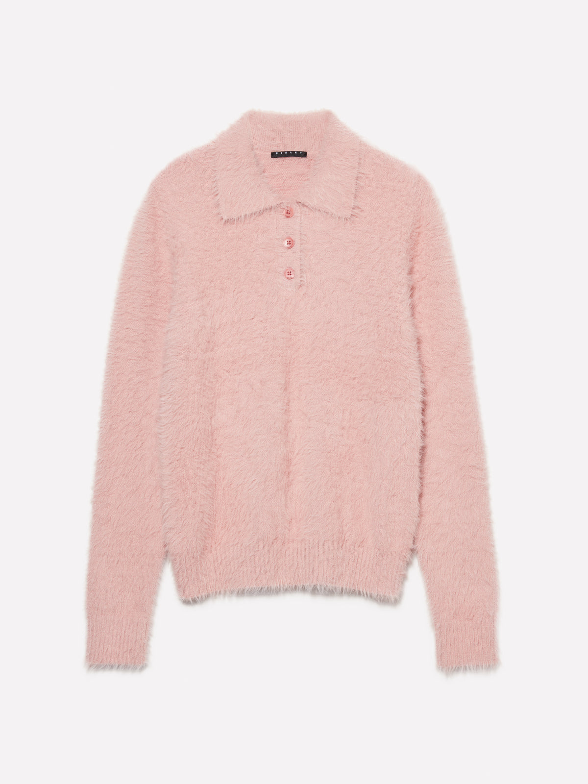 Polo rosa chiaro effetto pelliccetta