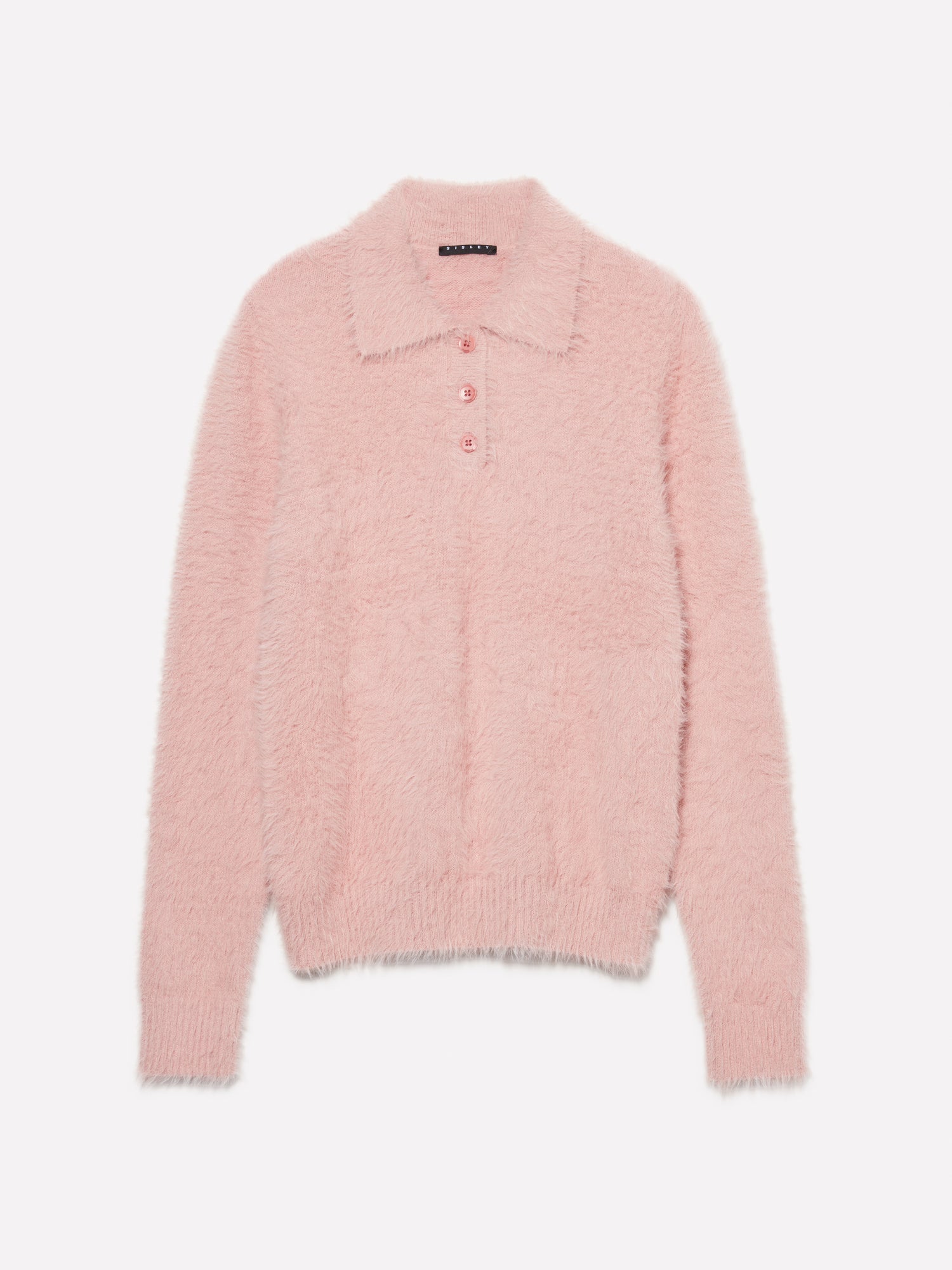 Polo rosa chiaro effetto pelliccetta da donna rosa tenue | Sisley Outlet