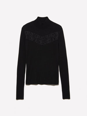 Maglia dolcevita con pizzo