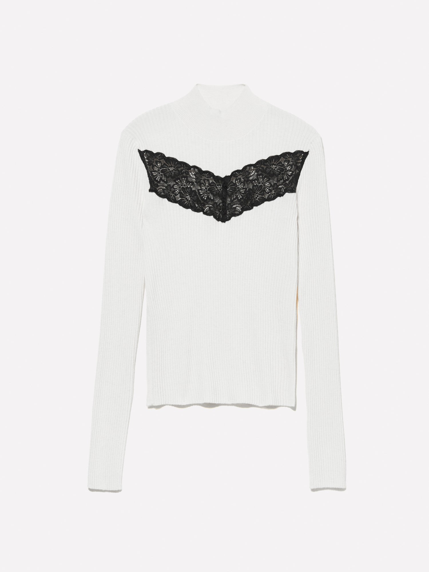 Maglia dolcevita con pizzo da donna bianco panna | Sisley Outlet