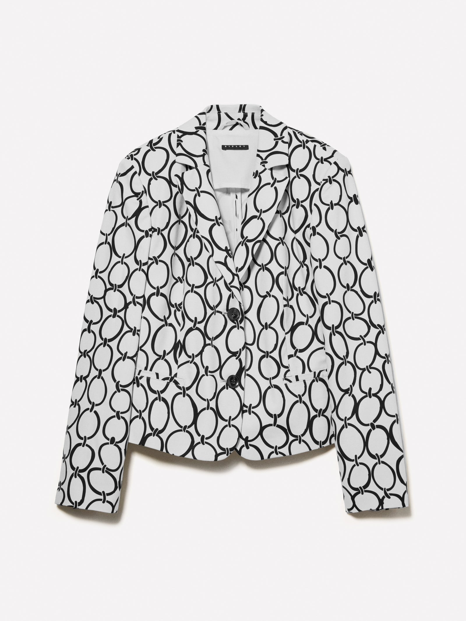 Blazer stampato in raso da donna bianco panna | Sisley Outlet