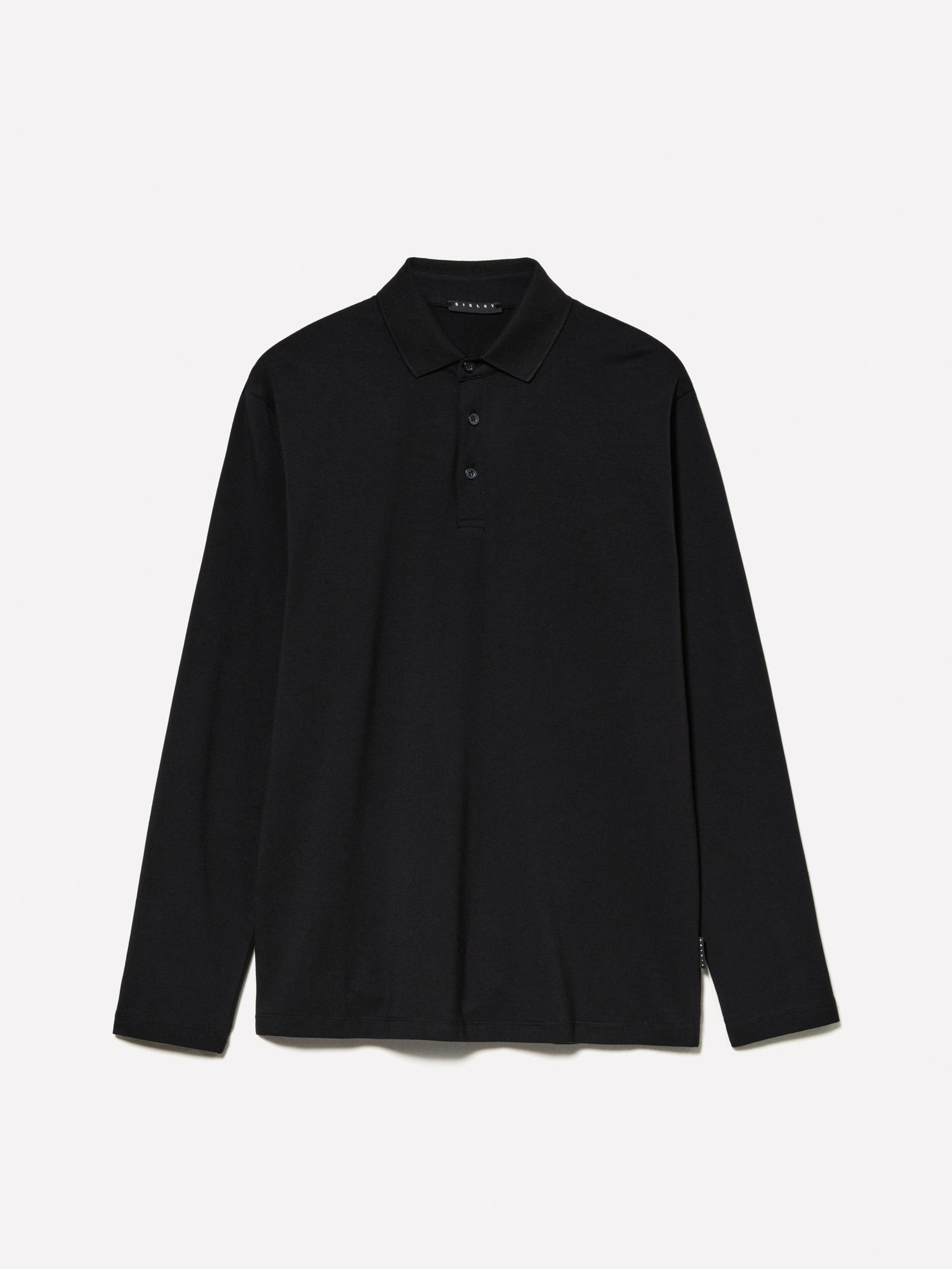 Polo de manga larga de corte regular da uomo nero | Sisley Outlet