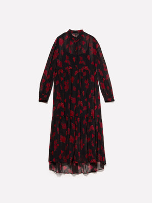 Vestito chemisier in chiffon con cuori