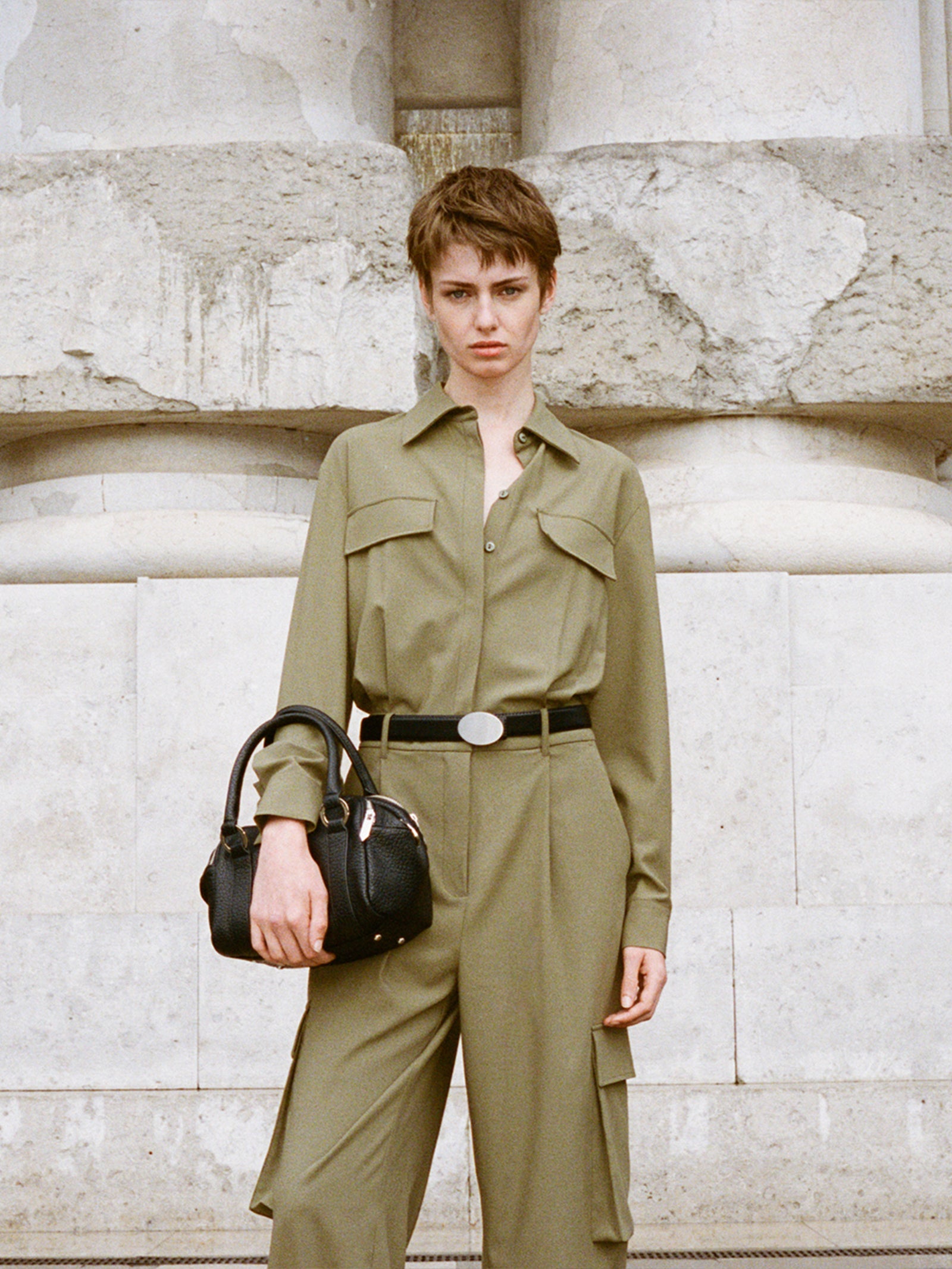Tuta cargo da donna verde militare 2 | Sisley Outlet