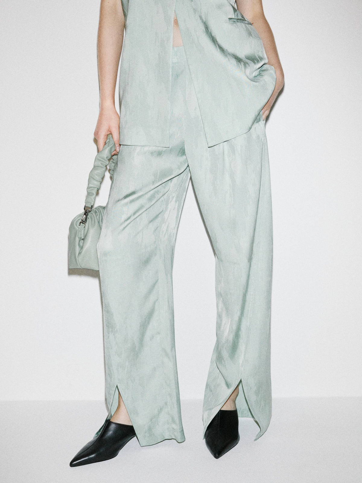 Pants with slits