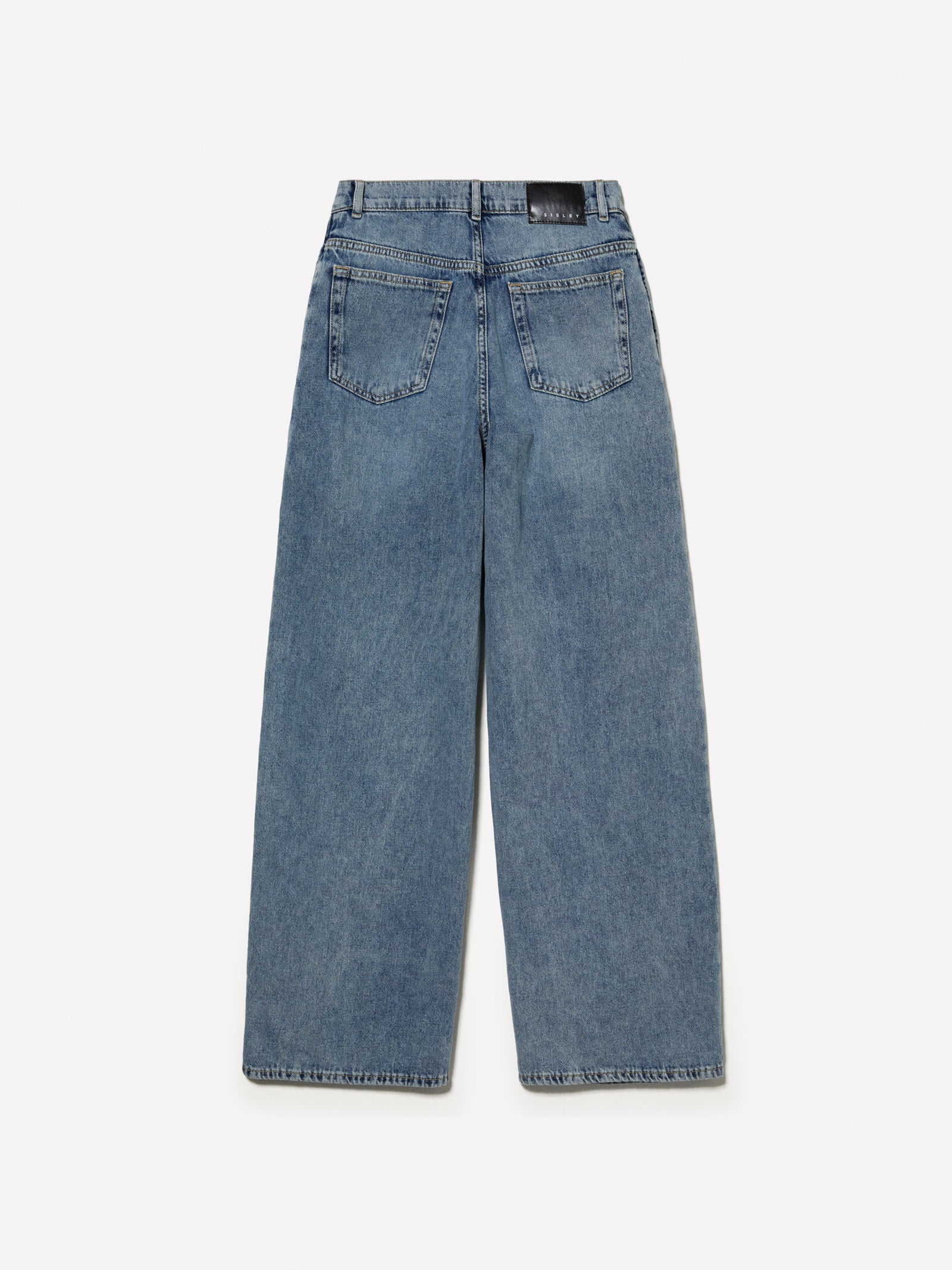 Jeans wide leg con pieghe da donna blu 2 | Sisley Outlet