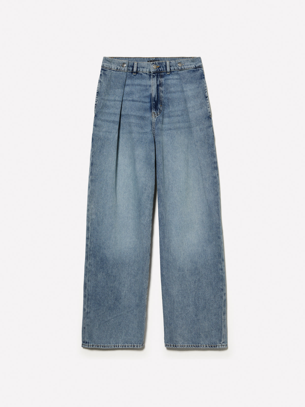Jeans wide leg con pieghe