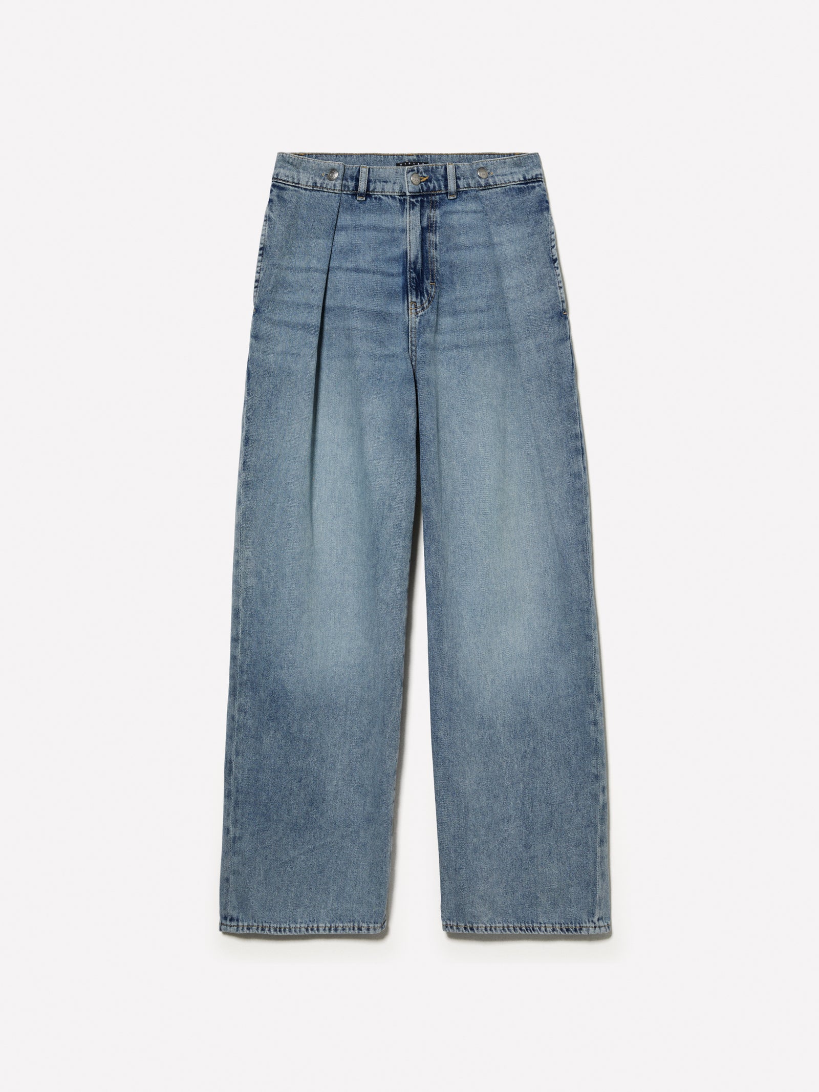 Jeans wide leg con pieghe da donna blu | Sisley Outlet