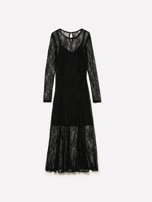 Lace midi dress da donna nero | Sisley Outlet Lace midi dress da donna nero | Sisley Outlet