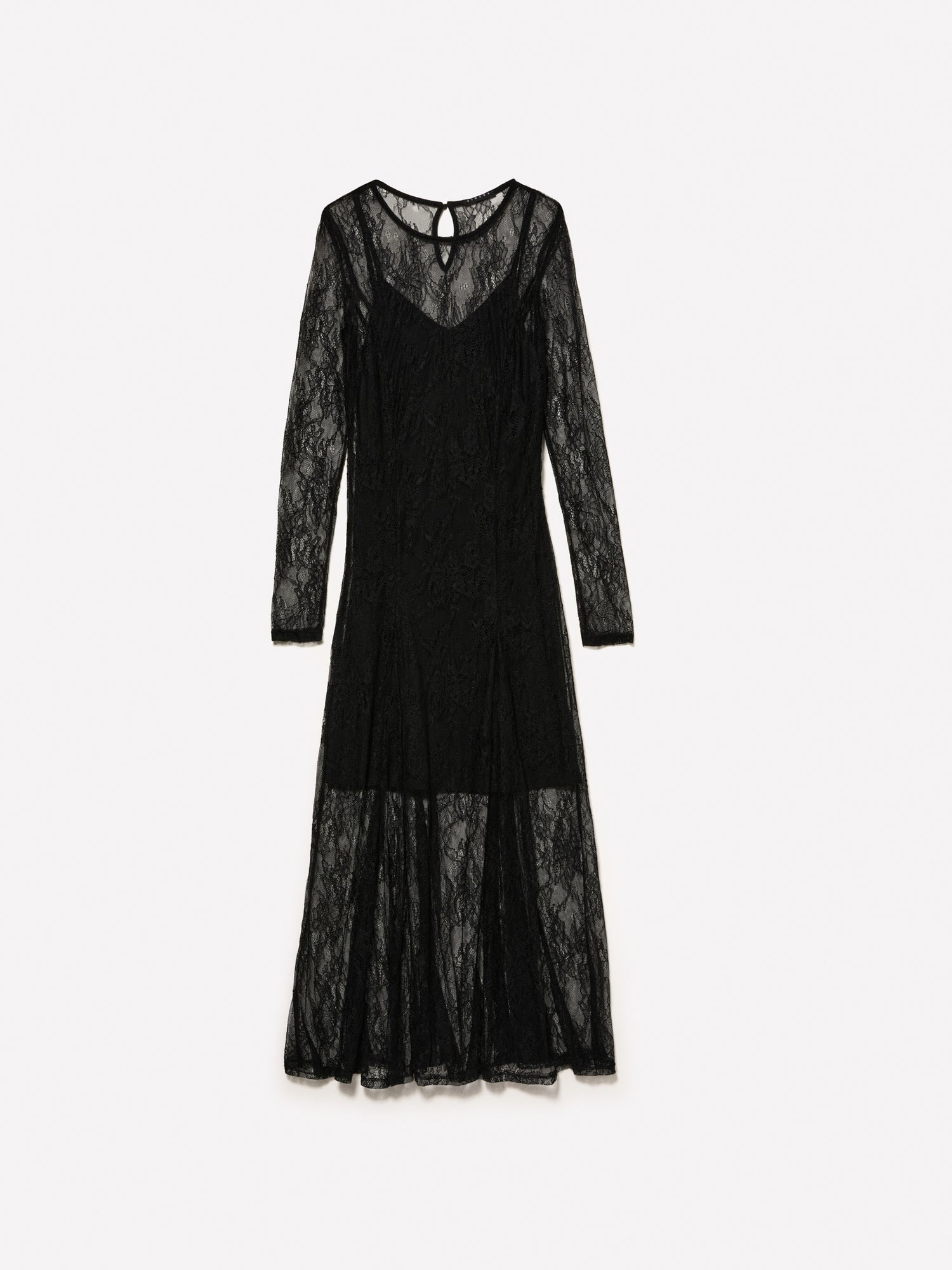 Vestito midi in pizzo da donna nero | Sisley Outlet