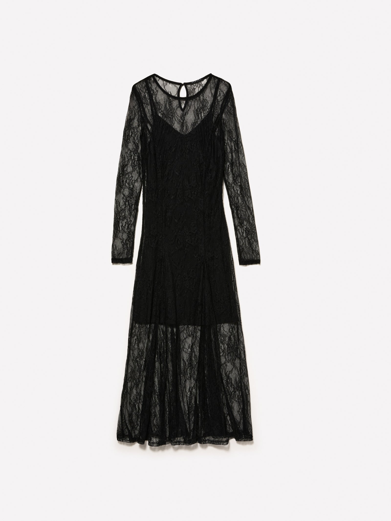 Vestito midi in pizzo da donna nero | Sisley Outlet