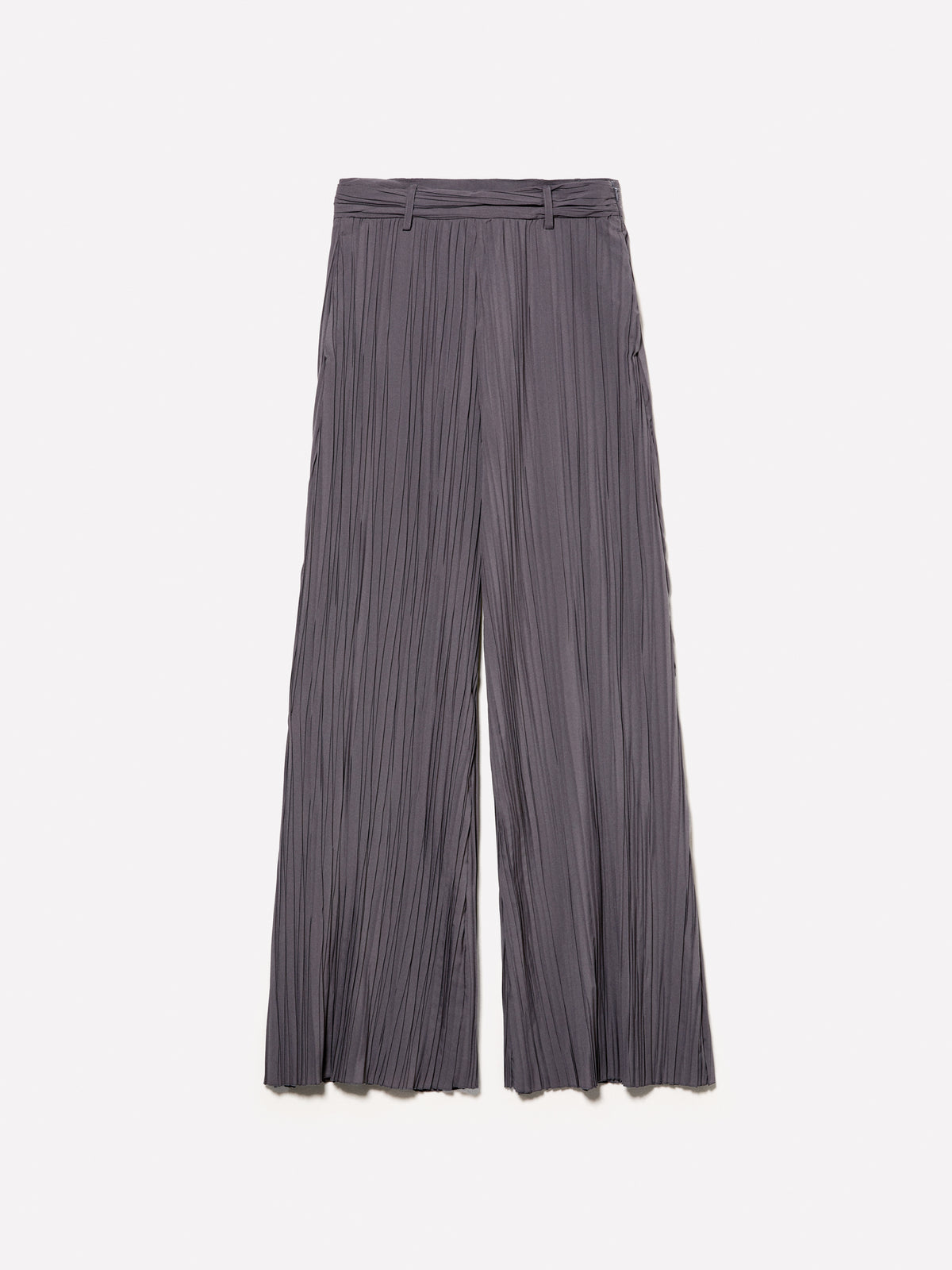 Wide-leg pleated trousers