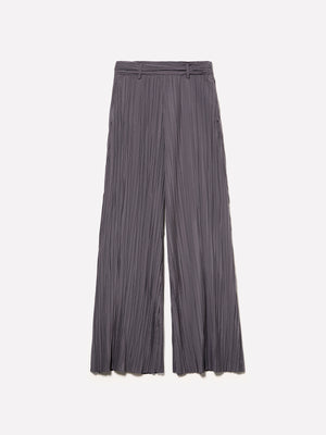 Wide-leg pleated trousers