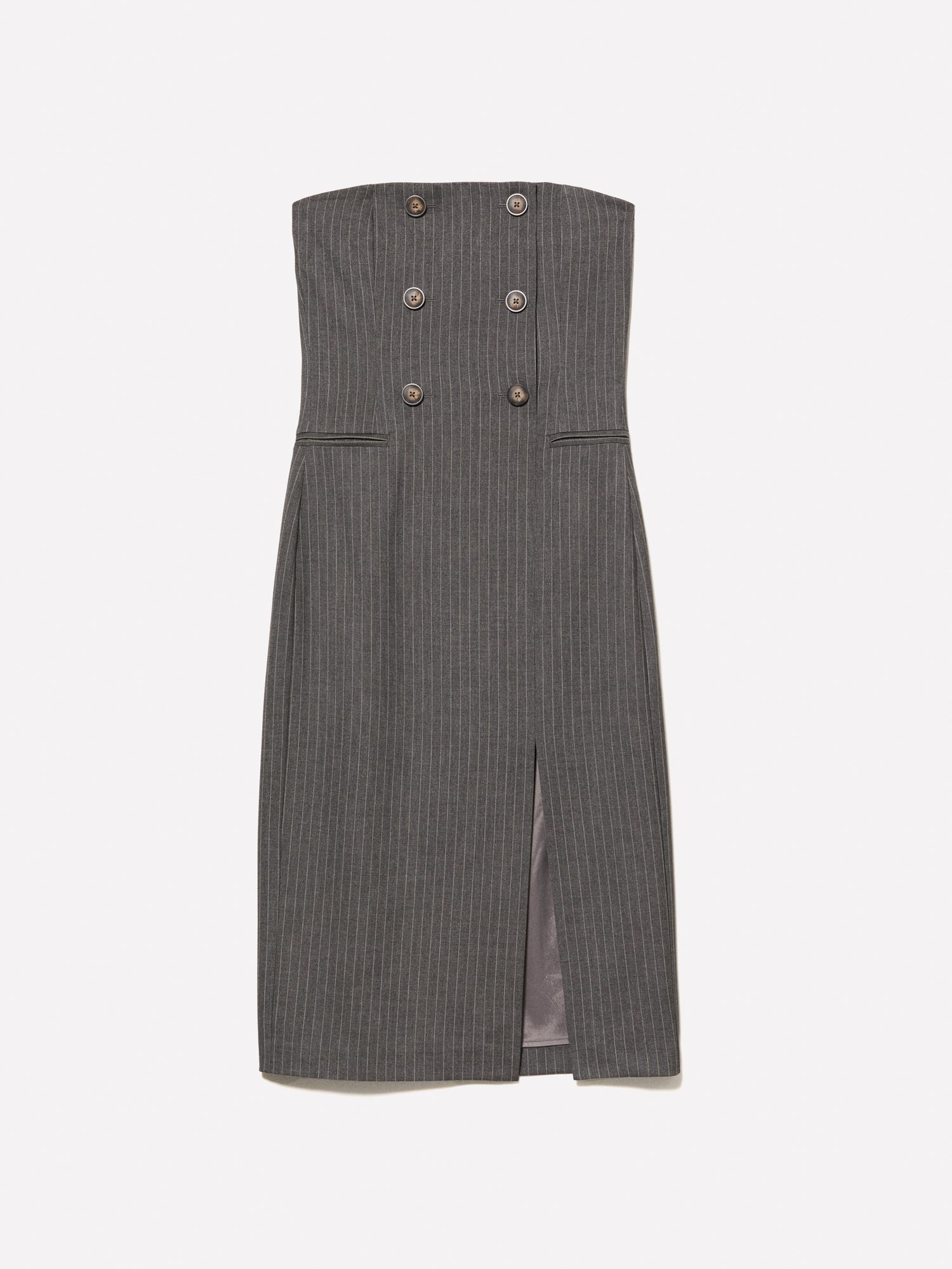Vestito bustier gessato da donna grigio | Sisley Outlet