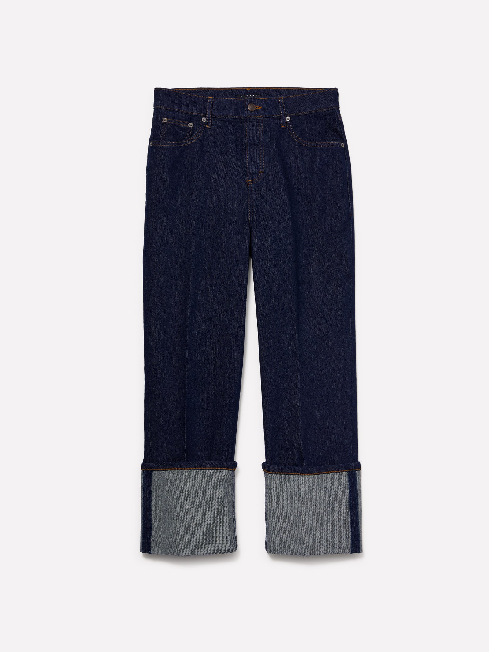 Vaqueros con puños maxi da donna blu scuro | Sisley Outlet