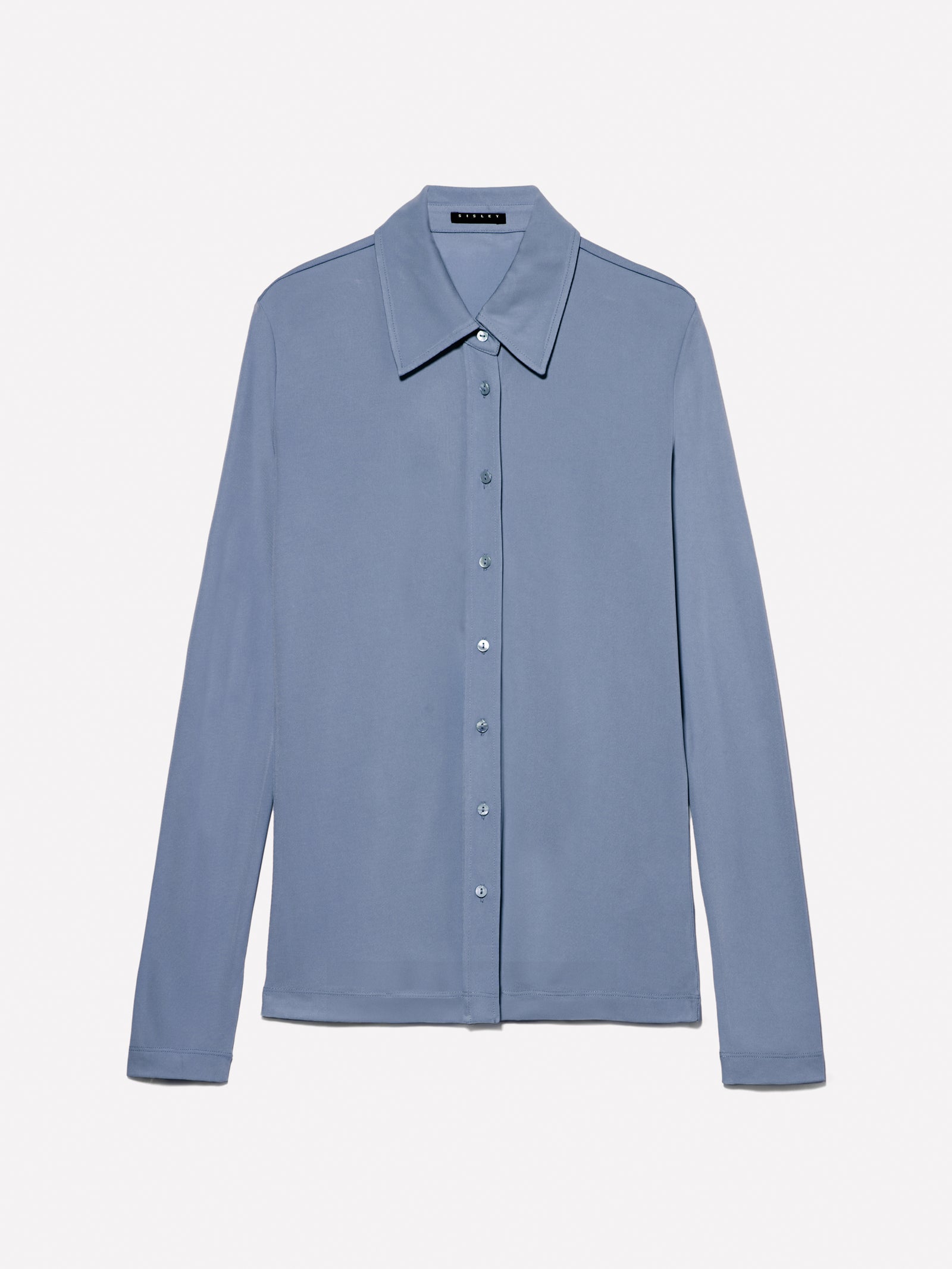 Camicia slim fit da donna blu | Sisley Outlet