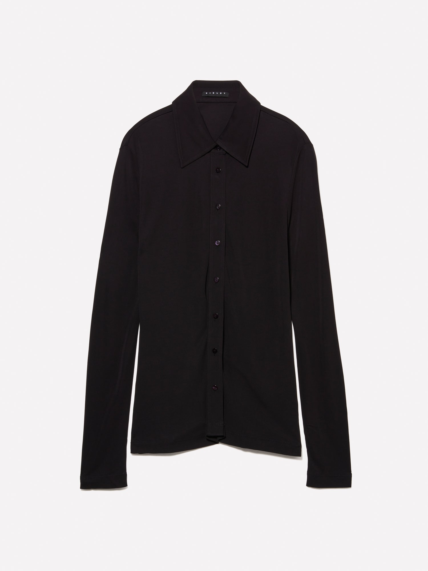 Camicia slim fit da donna nero | Sisley Outlet